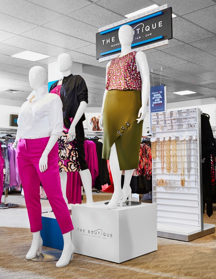 JC Penney's new Boutique plus size area in-store