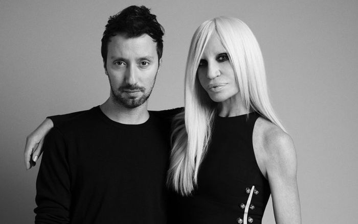 Anthony Vaccarello and Donatella Versace