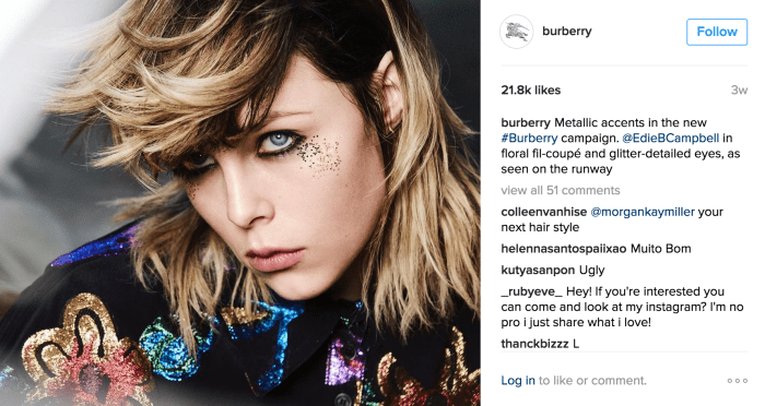 Edie Campbell, Burberry influencer