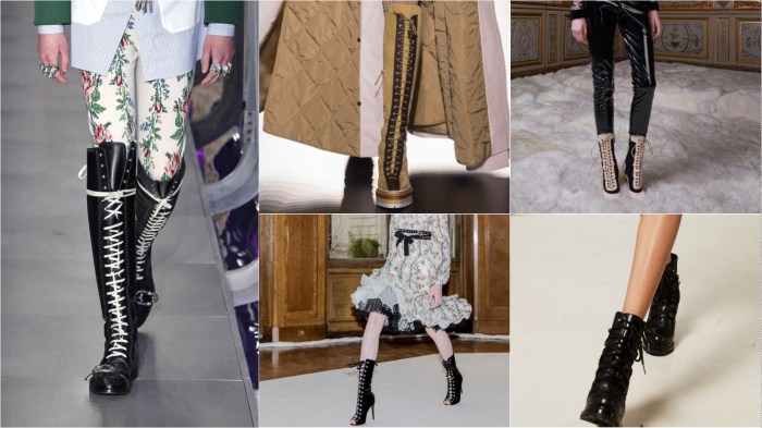 Laces l to r: Gucci, Hermes, Giambattista Valli, Giambattista Valli, Ellery AW17