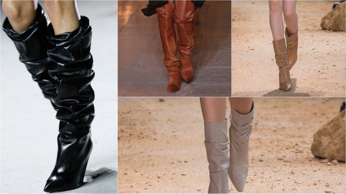 Slouch l to r: Saint laurent, Isabel Marant, Lacoste, Lacoste AW17