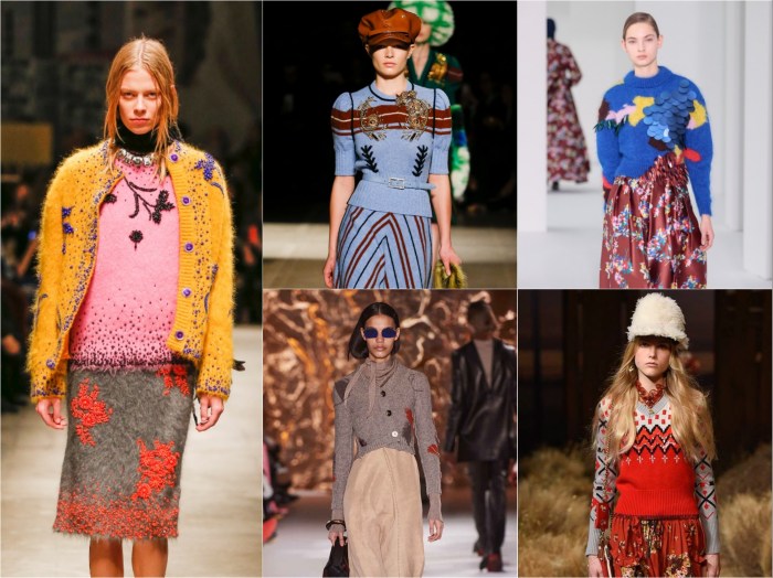 Clockwise from left: Prada, Miu Miu, Delpozo, Coach, Acne Studios